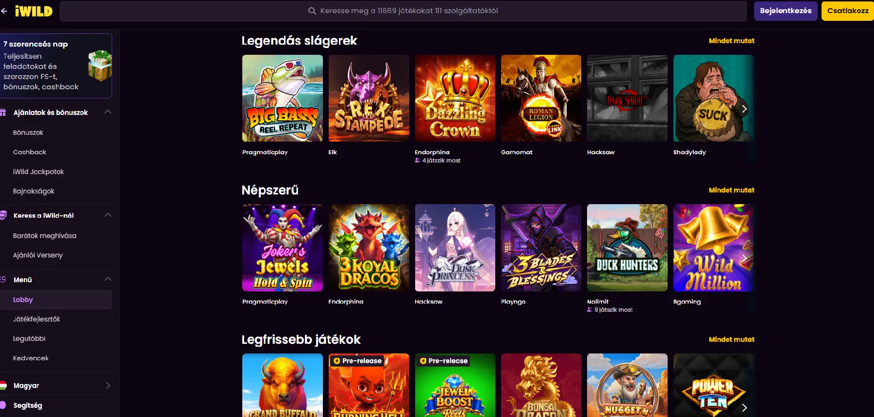 iwildcasino-GamesLobby